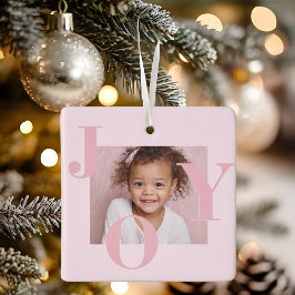 JOY Blush Pink Modern Christmas | Personalized セラミックオーナメント