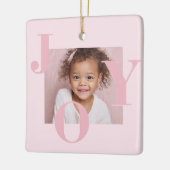 JOY Blush Pink Modern Christmas | Personalized セラミックオーナメント (左)