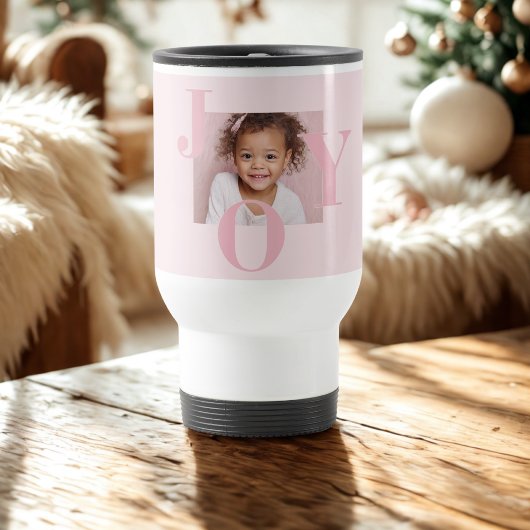 JOY Blush Pink Modern Christmas | Personalized  トラベルマグ