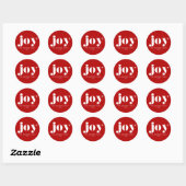 JOY Bold Typography Modern Christmas Red  ラウンドシール (シート)