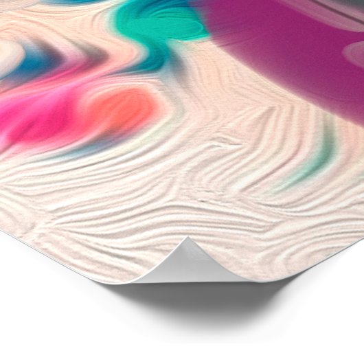 'Joy' Boston Terrier Dog Art print on paper ポスター (角)