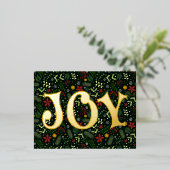 JOY Botanical Foil Holiday Post Card 箔シーズンポストカード (立ち正面)