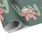 Joy Bow and Ornament Preppy Christmas Holiday ラッピングペーパー (ロールコーナー)