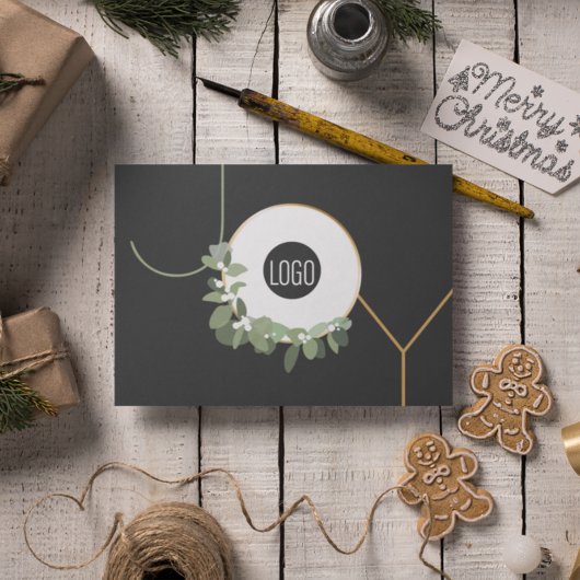 Joy BusinessロゴHappy Holidays No photo Holiday シーズンカード