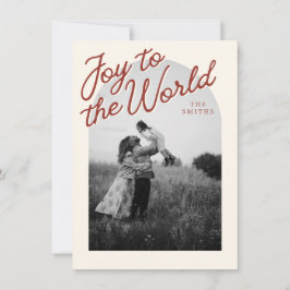 Joy Christian Classic Red Christmas Photo シーズンカード