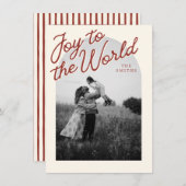 Joy Christian Classic Red Christmas Photo シーズンカード (正面/裏面)