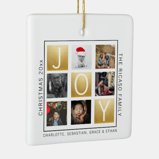 Joy Christmasのパーソナライズされた写真 セラミックオーナメント (右)