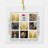 Joy Christmasのパーソナライズされた写真 セラミックオーナメント (正面)