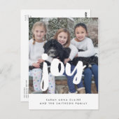 Joy Christmas家族の写真の休日 ポストカード (正面/裏面)