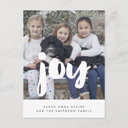 Joy Christmas家族の写真の休日 ポストカード (正面)