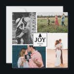 Joy Christmas Family Photo Collageクリスマスカード<br><div class="desc">フェスティバルの名前と年と共に真ん中を中心に「JOY」という言葉で家族の4枚の写真を飾った美しいクリスマスカード。クリスマスの家の装飾のための美しいデザインや友人や家族のための素晴らしい記念品の贈り物。文字カスタマイズと写真を自分で作る。</div>