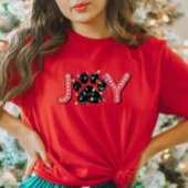 Joy Christmas PawプリントTシャツ Tシャツ