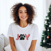 Joy Christmas PawプリントTシャツ Tシャツ