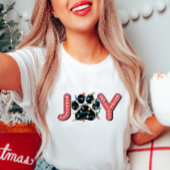 Joy Christmas PawプリントTシャツ Tシャツ