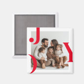 JOY Christmas Photo | Personalized Holiday マグネット (正面/裏面)