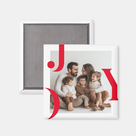 JOY Christmas Photo | Personalized Holiday  マグネット (正面/裏面)