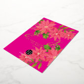 Joy Christmas Poinsettia Business Logo Red 箔シーズンカード (回転した状態)