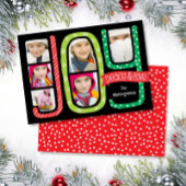 JOY Collage Christmas Photo Card Whimsical シーズンカード