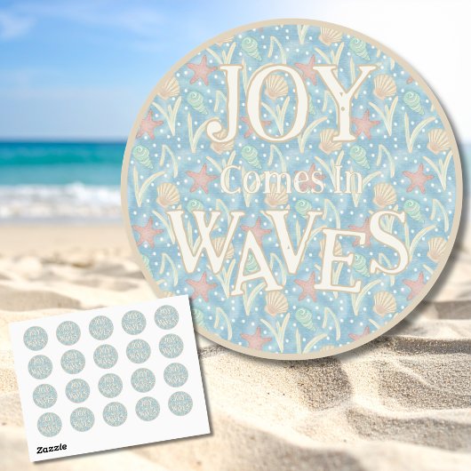 Joy Comes in Waves – Boho Beach  ラウンドシール
