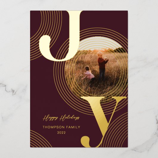 Joy Concentric Circlesのリプルモダン写真 箔シーズンカード (正面)