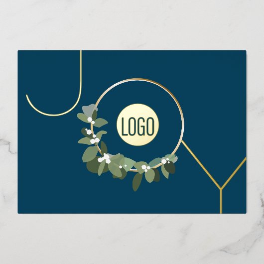 JOY Corporate logo on Blue real gold  箔シーズンカード (正面)