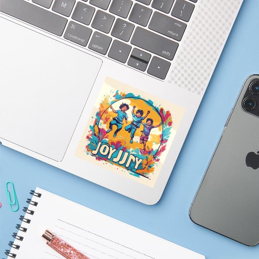 Joy Custom-Cut Vinyl Sticker シール (ノートパソコンとiPhone)