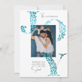 Joy Elegant Christmas Floral Typography Photo シーズンカード (正面)