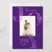 Joy Elegant Christmas Floral Typography Photo  シーズンカード (正面)