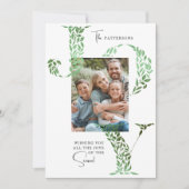 Joy Elegant Christmas Floral Typography Photo シーズンカード (正面)