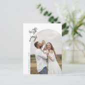 Joy、Family Photo、ミニマルモダンリスト ポストカード (スタンド正面)