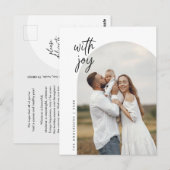 Joy、Family Photo、ミニマルモダンリスト ポストカード (正面/裏面)