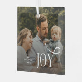 Joy Family Photo Christmas ガラスオーナメント (正面左)