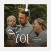 Joy Family Photo Christmas ガラスオーナメント (裏面)