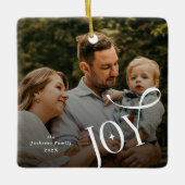 Joy Family Photo Christmas  セラミックオーナメント (正面)