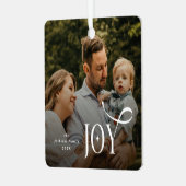 Joy Family Photo Christmas メタルオーナメント (正面左)