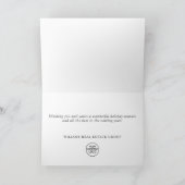 JOY Festive Pine Branch Wreath Christmas Holiday シーズンカード (内部)