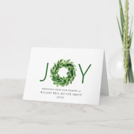 JOY Festive Pine Branch Wreath Christmas Holiday シーズンカード