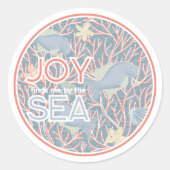 Joy Finds Me By The Sea – Boho Beach ラウンドシール (正面)