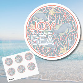 Joy Finds Me By The Sea – Boho Beach ラウンドシール