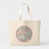 Joy Finds Me By The Sea – Boho Beach  ラージトートバッグ (正面)