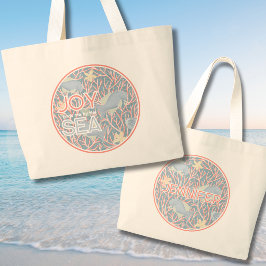 Joy Finds Me By The Sea – Boho Beach ラージトートバッグ