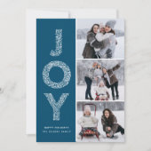 JOY Folidsレタリングブルーフォトコラージュ シーズンカード (正面)