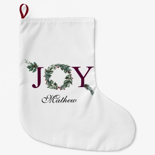 Joy for the holidays  ラージクリスマスストッキング (正面)