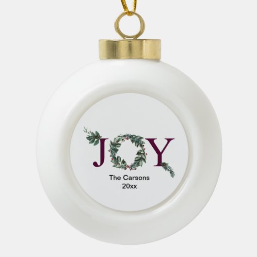 Joy for the holidays ornament セラミックボールオーナメント (正面)