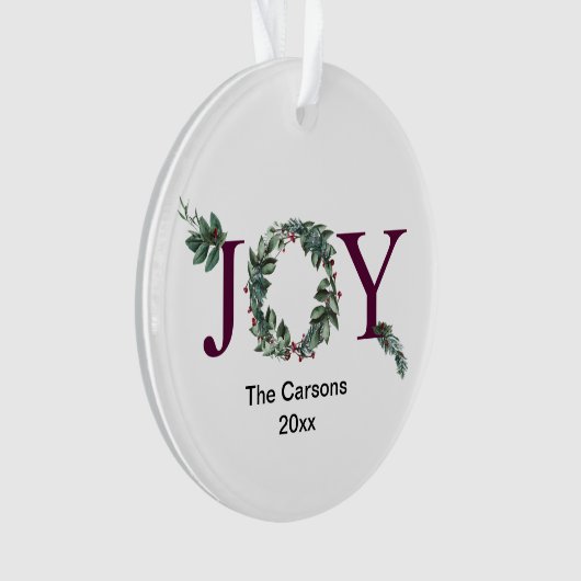 Joy for the holidays ornament frosted オーナメント (正面)