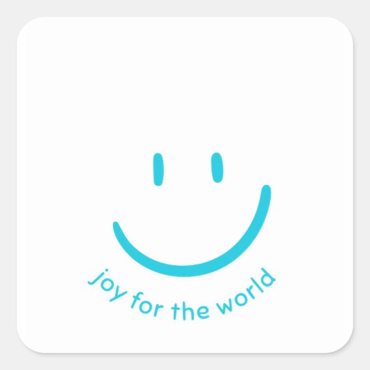 Joy for the World Smiley Face Sticker スクエアシール (正面)