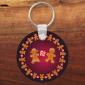 JOY, GINGERBREAD KIDS & CANDY by SHARON SHARPE キーホルダー (正面)