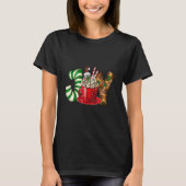 Joy Gnome Coffee Latte Cups Cookies Christmas Tシャツ (正面)