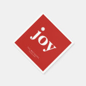 Joy Golf Holiday Personalized Name Typography Red スタンダードカクテルナプキン (角)