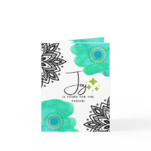 Joy Greeting Card、小さい4" x 5.6インチ折り畳みカード